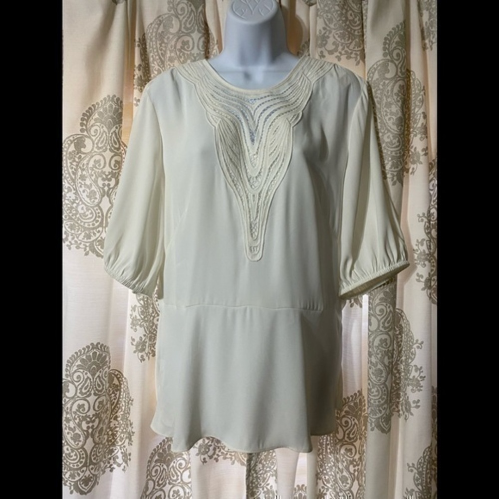 White House Black Market Lace Inset Blouse!!